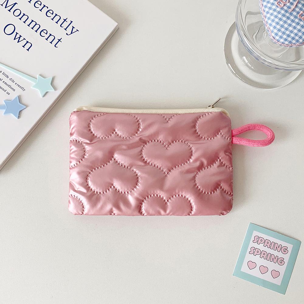 Women Cosmetic Bag Bow Silver Glossy Mini Makeup Bag  Coin Purse Coin Pouch Cute Wallet Portable Earphones Data Cable Bag