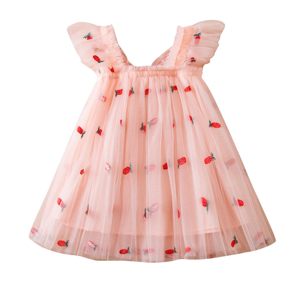 Летнее детское платье-торт, платье принцессы в горошек для девочки в стиле помпадур