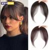 Женская синтетическая челка для парика на лоб, натуральная восьмиугольная челка 8 дюймов, черно-коричневая, подходит для повседневной носки