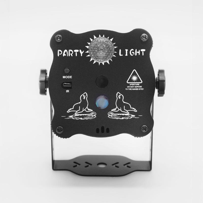 USB-лазерные фонари-360, регулируемые узоры, DJ-диско-сцена, вечерние огни, звуковая активация, светодиодный проектор RGB, функция времени с дистанционным управлением на Рождество