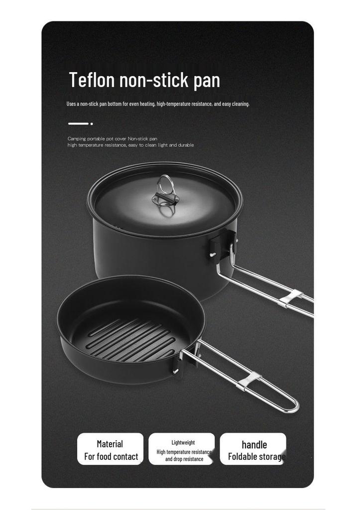 3-Piece Lightweight Outdoor Camping Cookware Set