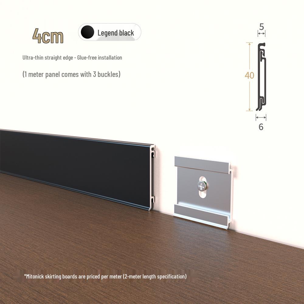 Ультратонкий алюминиевый плинтус Meitong со скрытым креплением