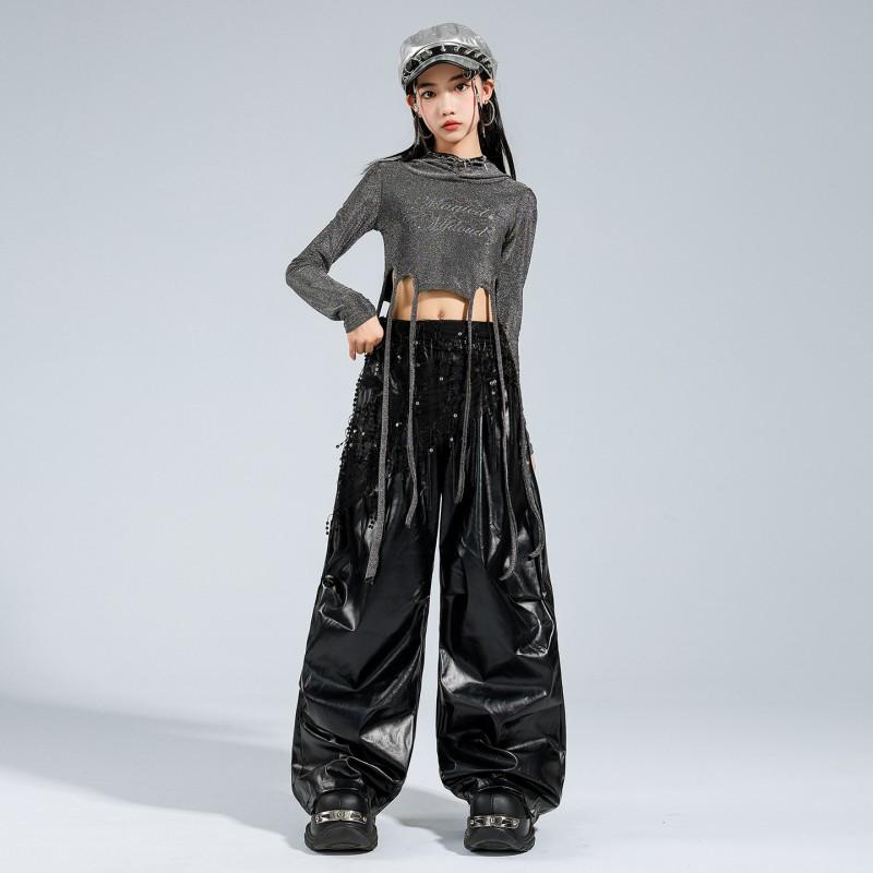 Girls Jazz Dance Outfit Hip Hop Streetwear Set Kids Performance Cool Trendy Costume