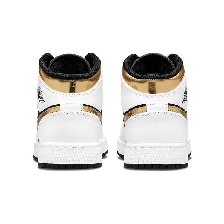 Jordan 1 Mid White Gold Black GS 554725-190