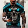 3D Printed T Shirt Men's Summer Vintage Skull Print Tops Devil Short Sleeve Fashion O Neck Street Men's T Shirts