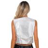 Womens Glitter Sequins Vest Pointed Hem Waistcoat for Jazz Dance Choir Performances