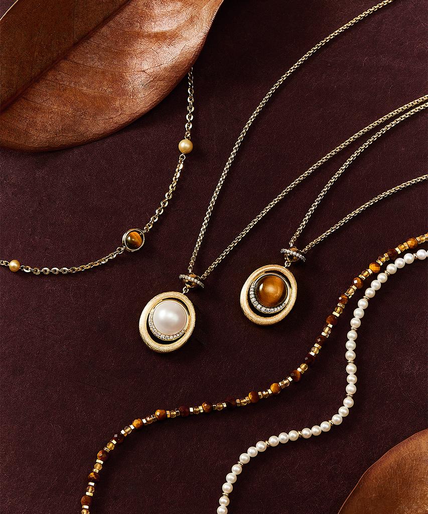 Lola Rose Heliocentric Tiger Eye Citrine Bead Women'S Necklace