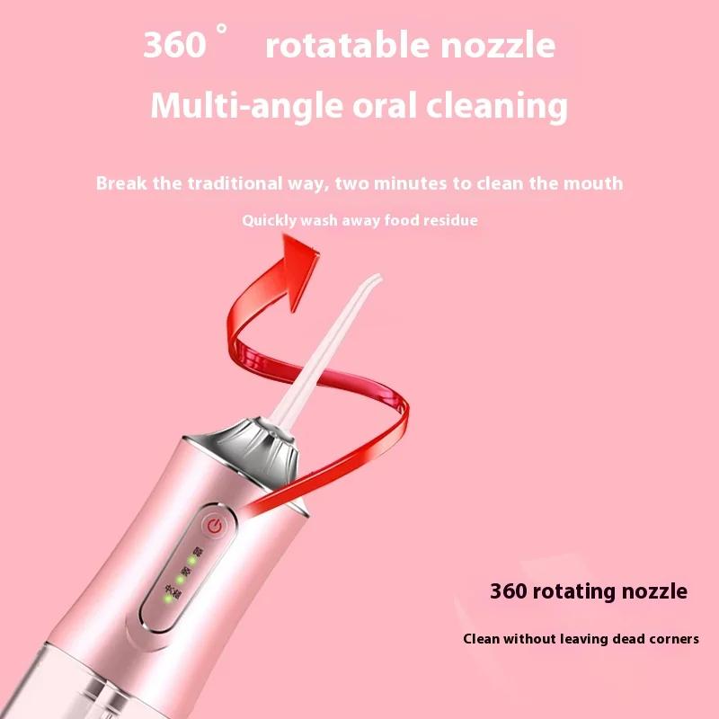 New Oral Irrigator Portable Dental Water Flosser USB Rechargeable Water Jet Floss Tooth Pick 4 Jet Tip 220ml 3 Modes Teeth Clean