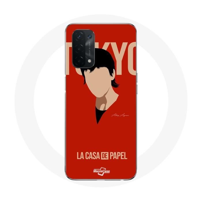 Coque pour Oppo A74 5G - MANIACASE - La casa de papel Tokyo Fanart - Souple - Blanc - Mixte