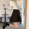 Woolen Skirt for Women  Autumn Winter Plus Size High Waist Small A-line Pleated Skirt Shorts Korean Fashion Clothing