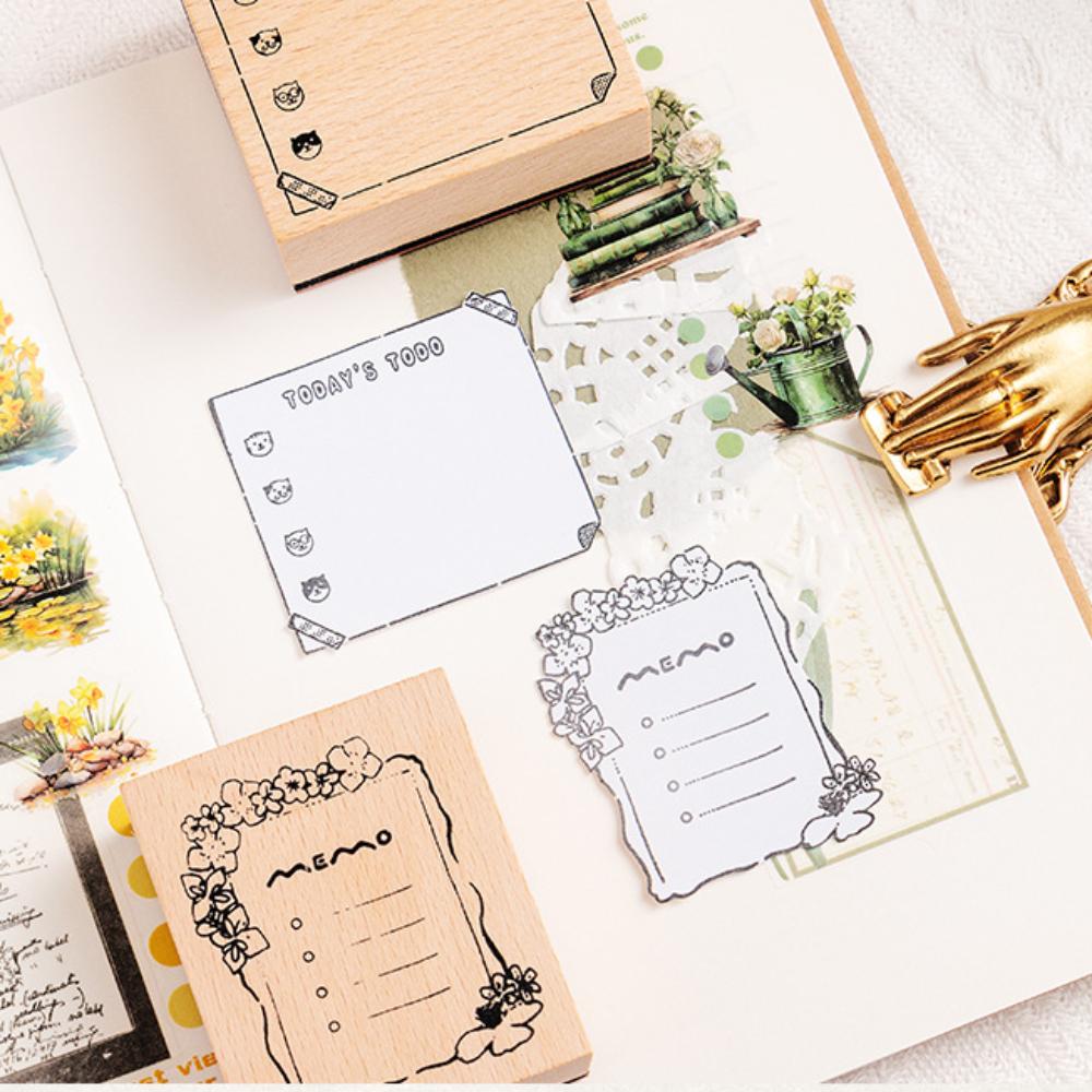 Portable Monthly Calendar Seal Wooden DIY Decorative Printing Stamp Seal Calendar Stamp Seal