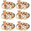 Prisha India Craft Hammered Steel Copper Dinner Thali Set, Serveware & Dinnerware, 54 Pieces, Service for 6