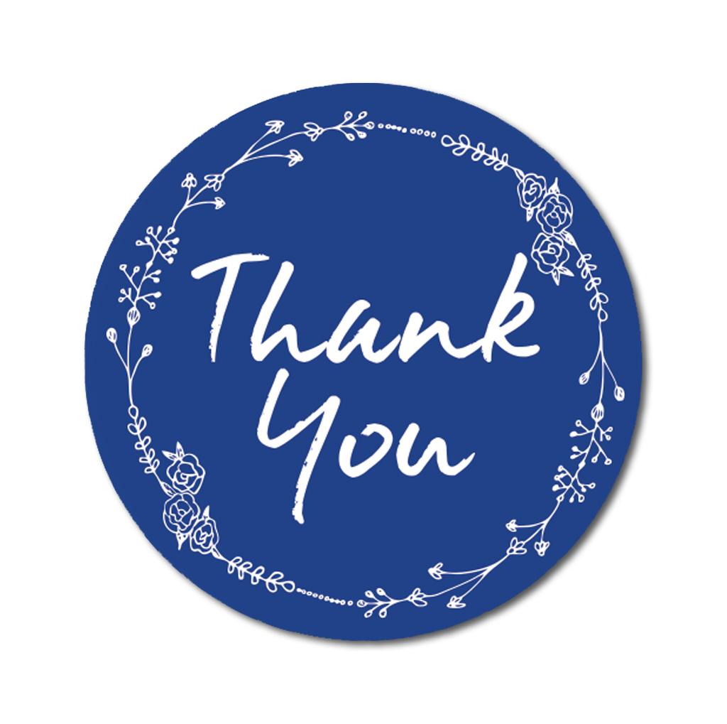 Darling Souvenir 1,6 дюйма круглая роза ручной рисунок цветочный венок черный спасибо наклейки-45