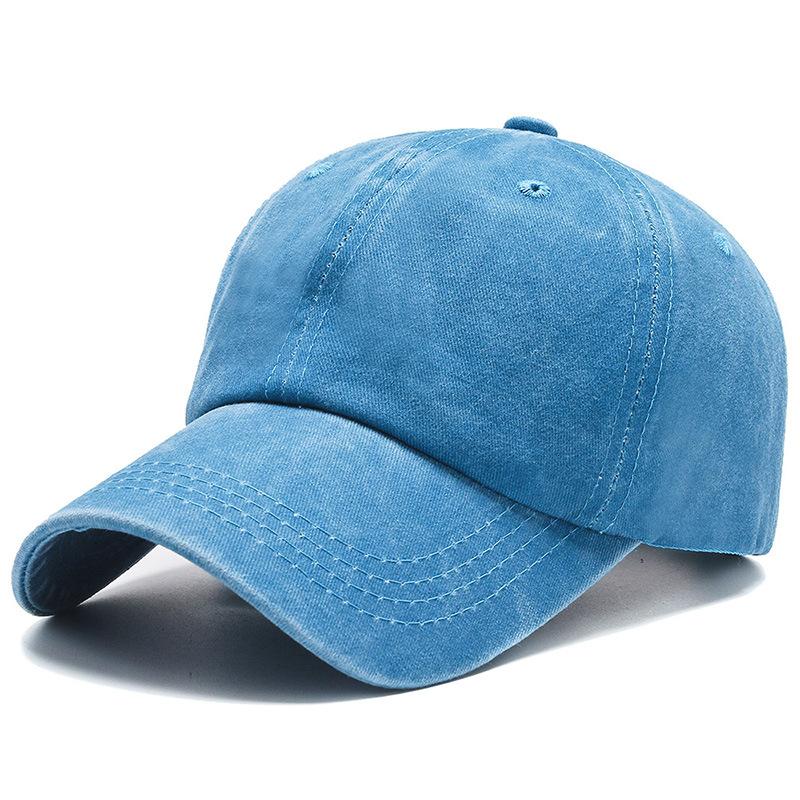 2021 New Men's Baseball Cap Washed Cap Light Plate Couple Hat Solid Color Spring and Autumn Hat Korean Version