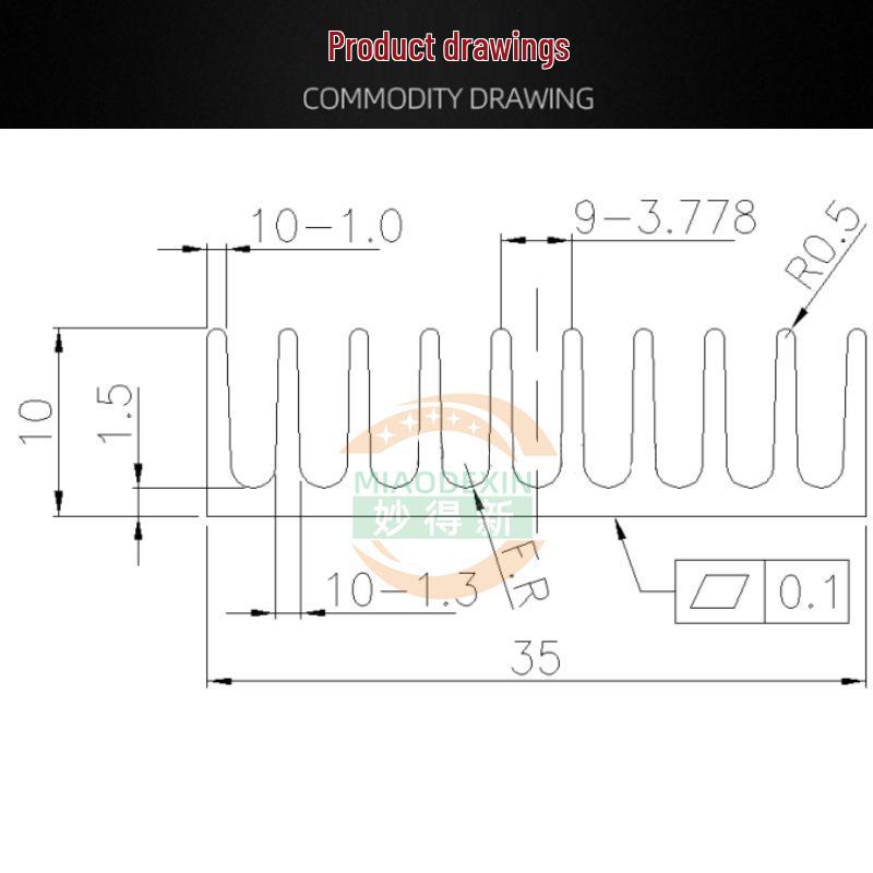 Aluminum Heatsink 10x35x10MM with Back Adhesive for Circuit Board/Chip