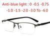 Полуободковые очки для близорукости с защитой от синего света, смола, для женщин и мужчин, близорукость, миопия, -1.0 -1.5 -2 -2.5 -3 -До -6