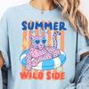 Summer On The Wild Side Shirt Comfort Colors® Preppy Girl Summer Leopard Mama Sunshine Retro Y2K Pool Party Chill Pink Cheetah Beach Holiday