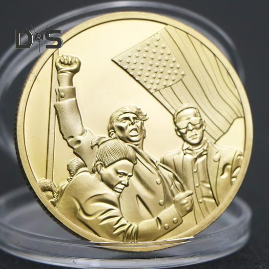 Золотая коллекционная монета президента Америки, резной значок 47-го президента США, круглый металлический медальон, украшение для домашнего офиса