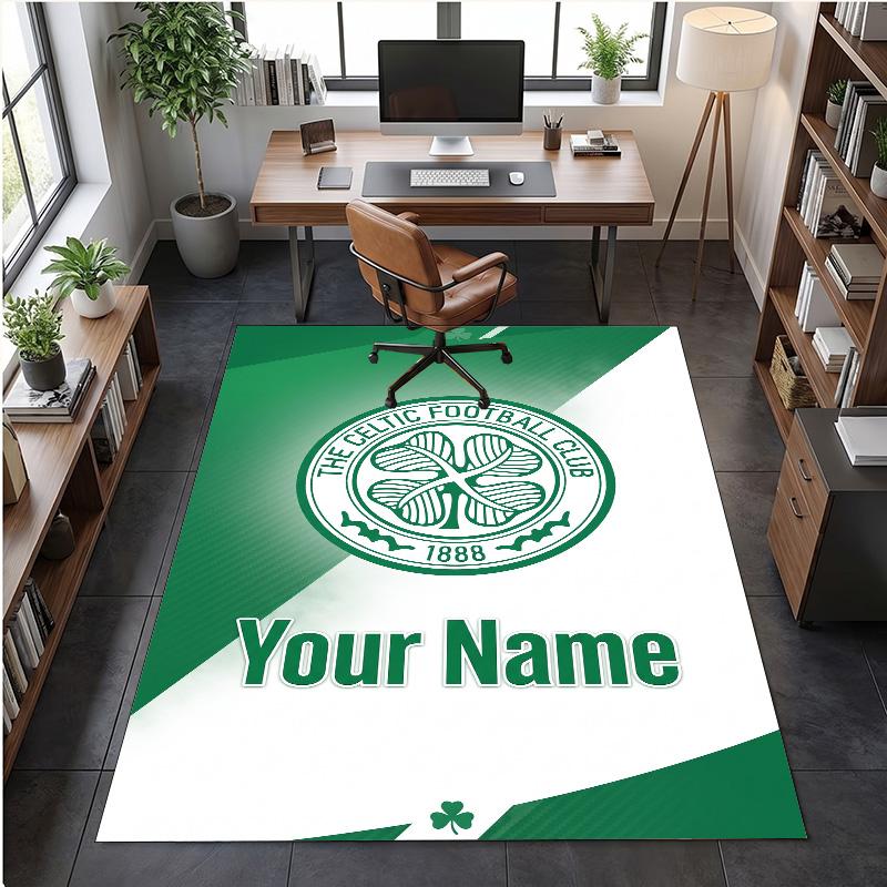 Crystal Velvet Rug Celtic FC Print Custom Name Text Floor Mat Home Decor