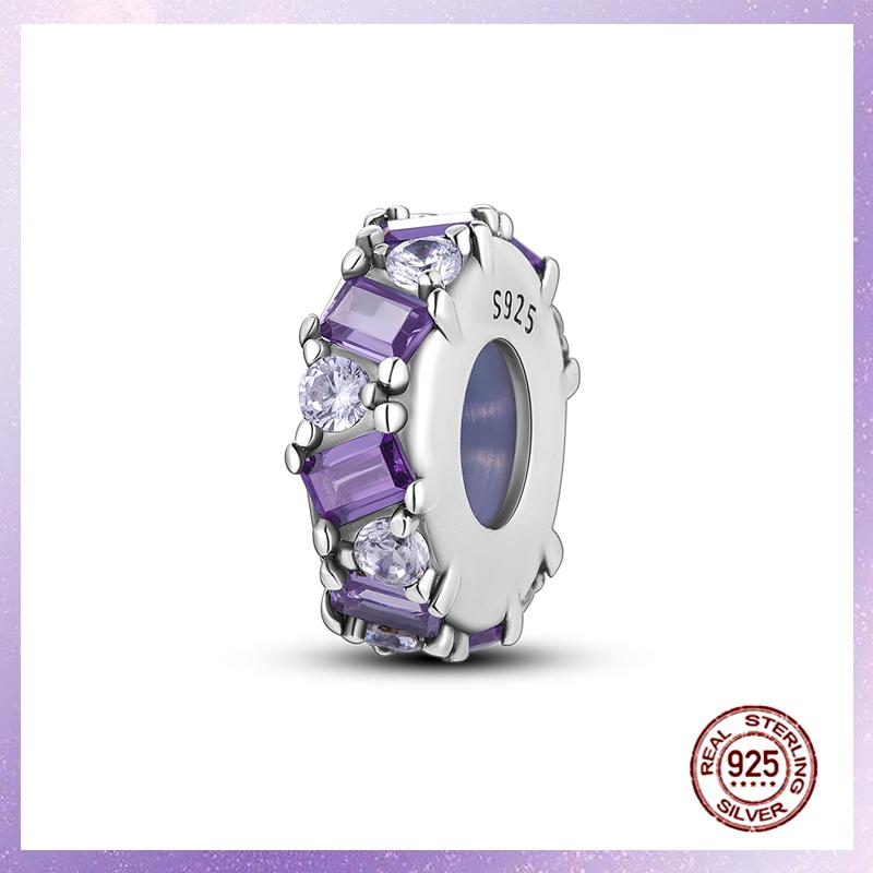 Фиолетовые Шармы Медный Fit Оригинальный Подвесной Браслет Бабочка Стекло Сердце Перо Клип Шарм Подвеска Светящаяся Бусина DIY Ювелирные Изделия