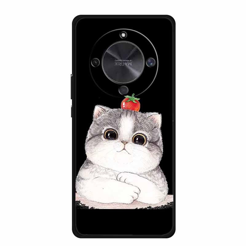 Coque For Honor X70 5G Case Cartoon Cat Funda Black Silicone Soft Back Cover For Honor X70 2025 Phone Case Cover X 70 HonorX70