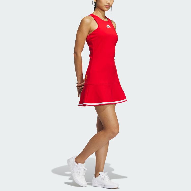 Adidas Tennis Game Dress With French Colorblock Logo And Built-In Bra And Shorts Women Dress Light-Crimson IV7576