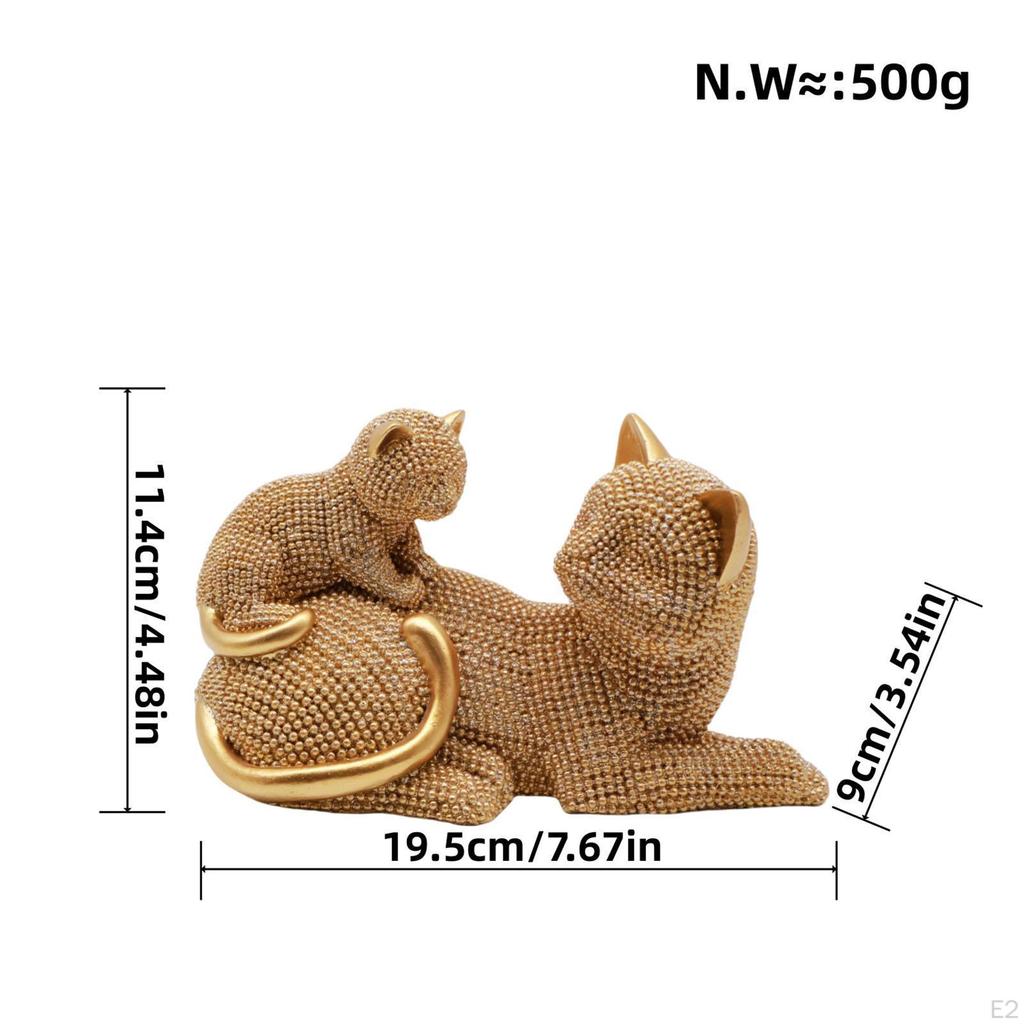 Скульптура кошки, статуэтка животного, коллекционная декоративная статуэтка, настольное украшение для спальни, кабинета