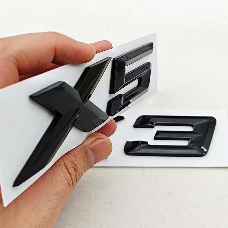 NEW 3D ABS Car Styling X3 X5 Rear Trunk Badge Sticker Emblem Decals For BMW X3 X5 Auto Tail Accessories