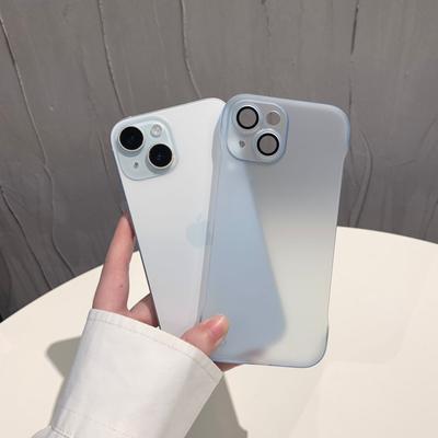 Подходит для Apple 16pro безрамочный полупрозрачный чехол для мобильного телефона iPhone 15 матовый ультратонкий чехол для ПК Ice Mist I14 с мелкими отверстиями