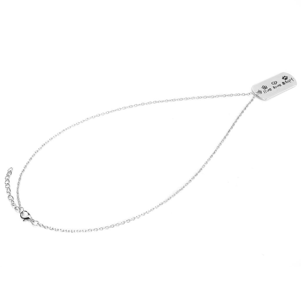 Necklace Pet Memorial Silver Color Paw Print Pattern Keepsake Pendant Alloy Punk Chain