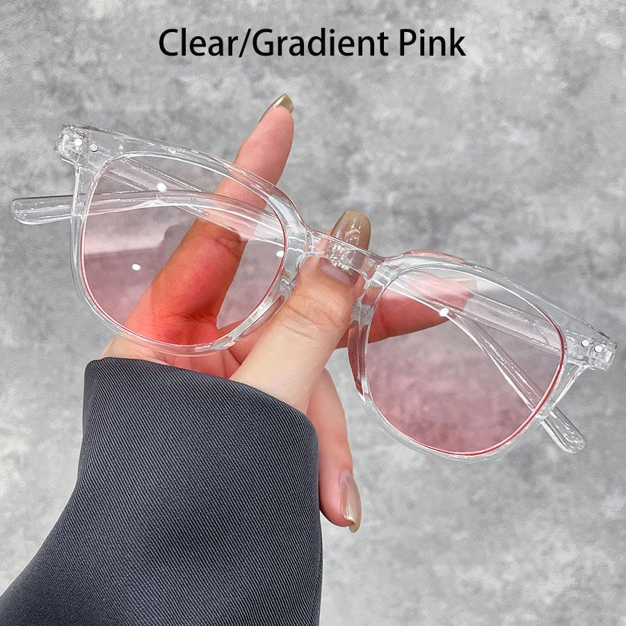 Fashion Small Round Unisex Women's Powder Blusher Gradient Pink Lenses Sunglasses Women Men Classic Metal Decoration Goggles