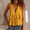 2026 European Spring/Summer Women's Solid Color Pleated Elegant Top Vest