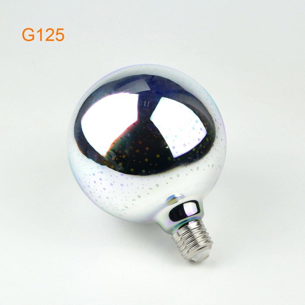 Novelty 3D Fireworks Effect Vintage Edison Lamp E27 110V-220V Holiday Decoration Lights A60 ST64 G80 G95 G125 Christmas Party Home Decor