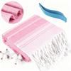 Турецкое жаккардовое пляжное полотенце 180x90 см | Большой пештемаль с узором "ромб" и кисточками | Песочно-непроницаемый дорожный платок и банное полотенце