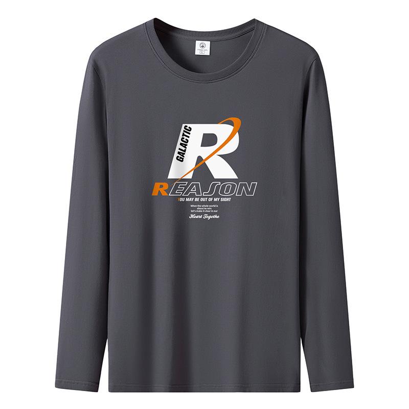 Мужская футболка с длинными рукавами Reason Pattern из чистого хлопка S-5XL, повседневные мужские пуловеры 