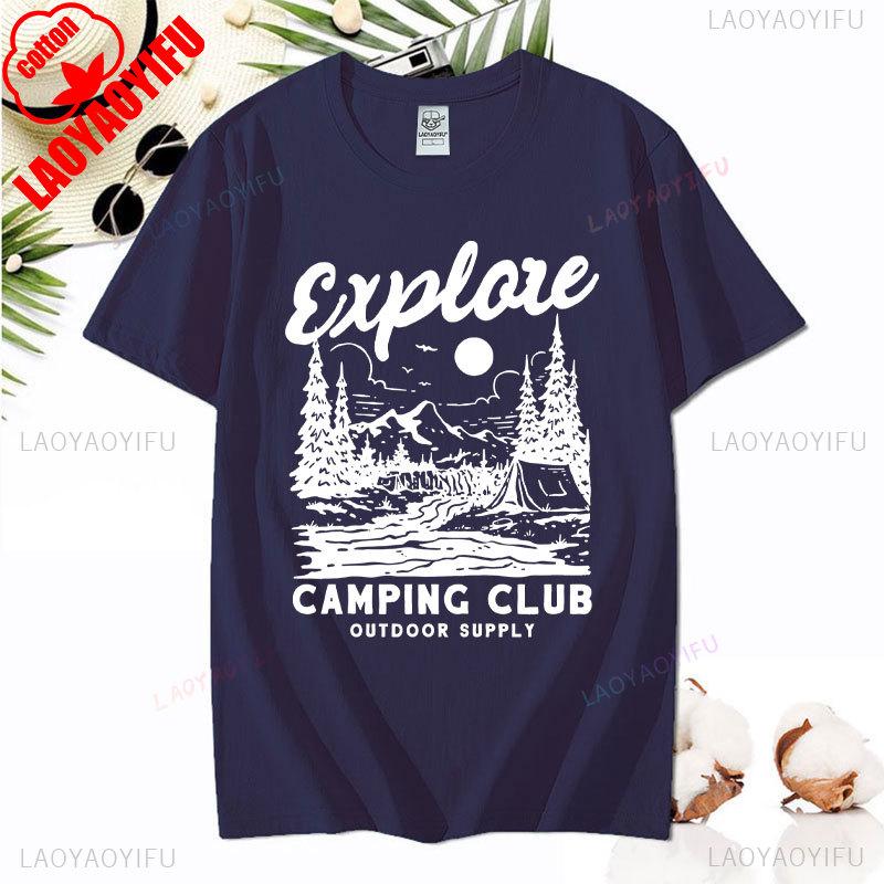 Love Camping I Hate People Vintage Funny TShirt Unisex Tees Camping Hiking Short Sleeve Tops Camper Gift Cotton ONeck TShirt
