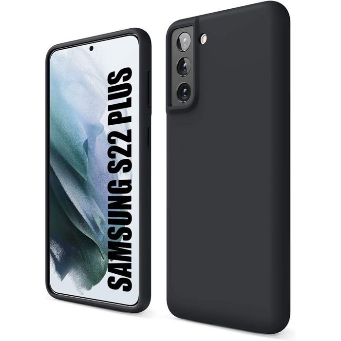 Coque de Protection - BOOLING - pour Samsung Galaxy S22 Plus - Silicone - Anti Rayure - Noir - 2 Verres