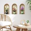 3 Pcs Arch Vase Mural Triptych Bedroom Living Room Home Wall Background Beautification Decoration Wall Stickers