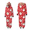 Комплект комбинезона на молнии с капюшоном и длинными рукавами для всей семьи с рождественским принтом