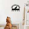 1pc German Shepherd Sitting Time for a Walk Key Rack Dog Leash Hanger Metal Wall Art for Functional Decor