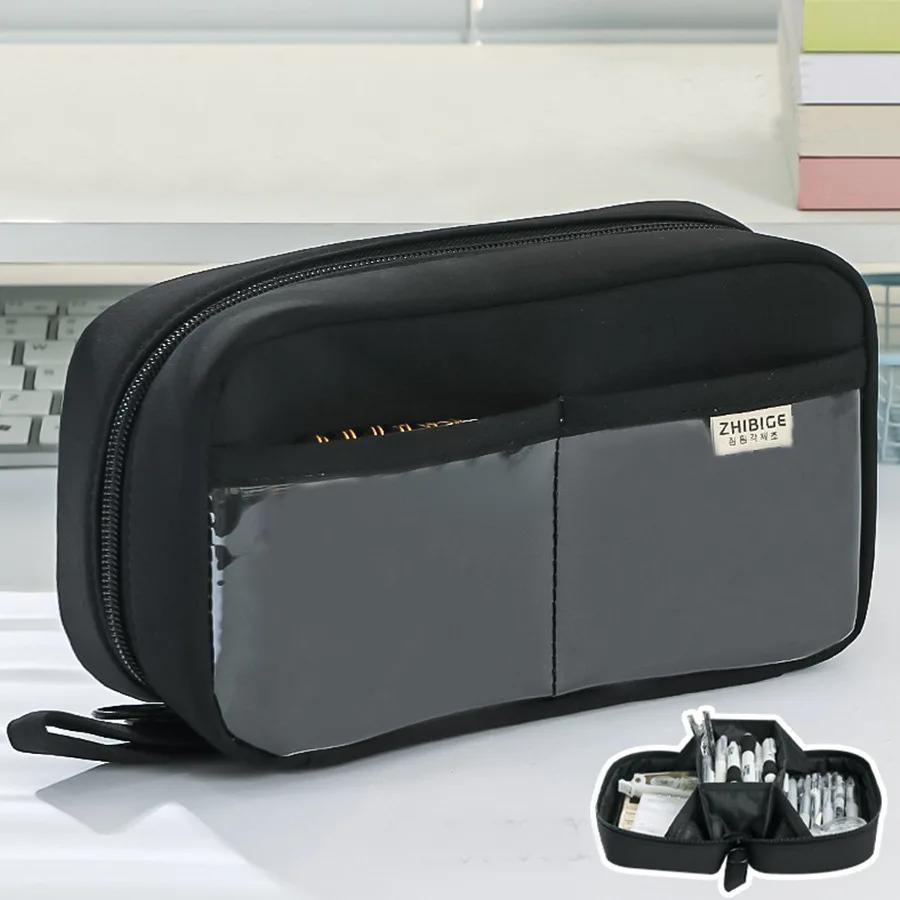 Милый многослойный пенал, сумка для ручек большой емкости, прочная сумка для хранения канцелярских принадлежностей для студентов, школы и офиса