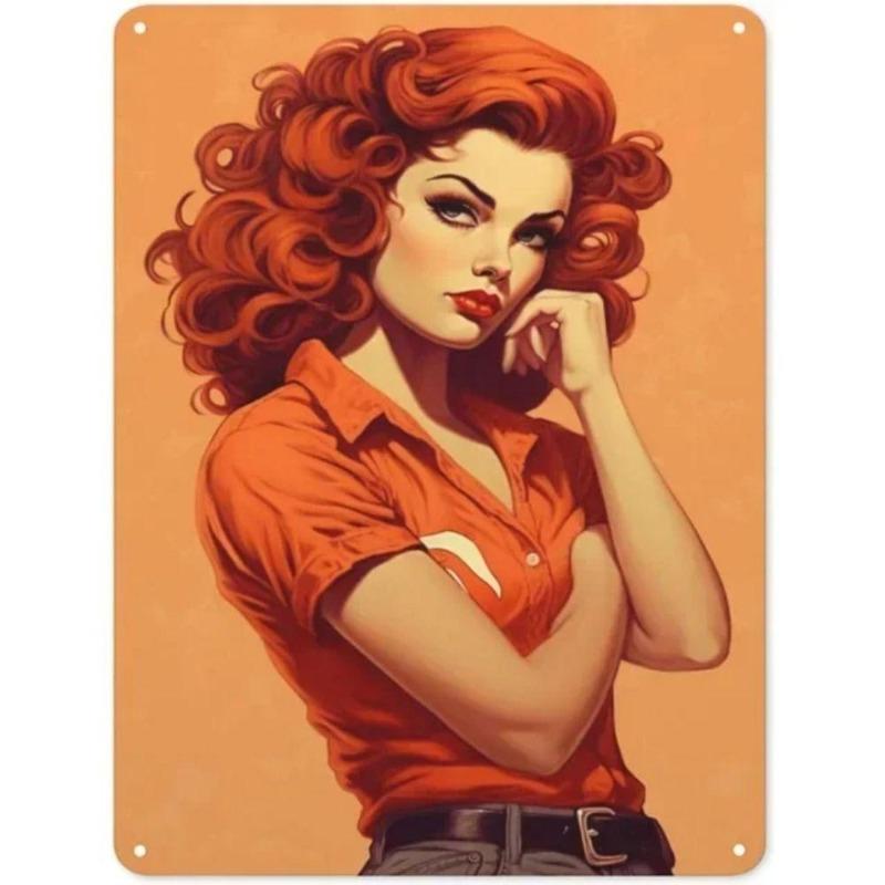 Металлическая жестяная табличка Pin-up Girl для декора гаража, мастерской 20x30 см