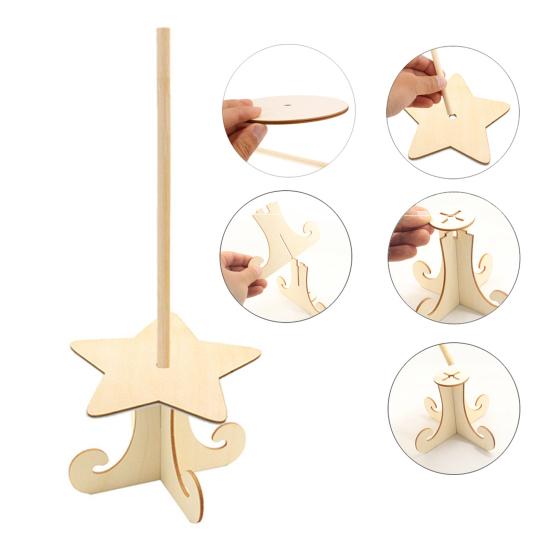 1 комплект подставки для пончиков креативной формы многоразовые гладкие края без заусенцев широкое применение простая сборка деревянная пищевая подставка для десертных пончиков для пекарни