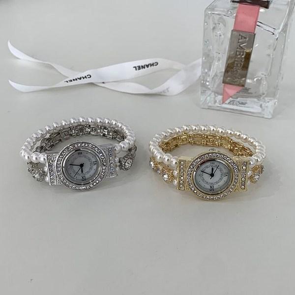 Роскошные антикварные ювелирные изделия с кубическим жемчугом и металлическим ремешком, женский браслет, женские наручные часы, популярные корейские часы