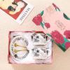 Vintage Watercolor Medieval Coffee Cup And Saucer Gift Box Mug Ceramic Cup Couple Pair Cup Wedding Gift Souvenir