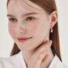 CRANNE Серьги-подвески с круглым камнем 14K GF One-Touch C24EGF206