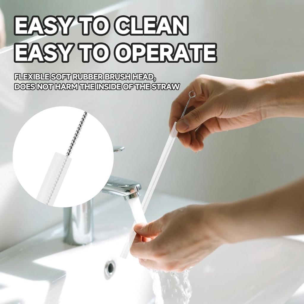 5 Pack Replacement Straws Compatible with Nalgene 20oz MultiDrink Water Bottle, Reble Plastic Drinking Straws with Cleaning Brush for Nalgene