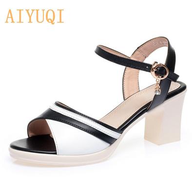 Женские сандалии на высоком каблуке, летние женские сандалии из натуральной кожи, модные женские сандалии с открытым носком в римском стиле