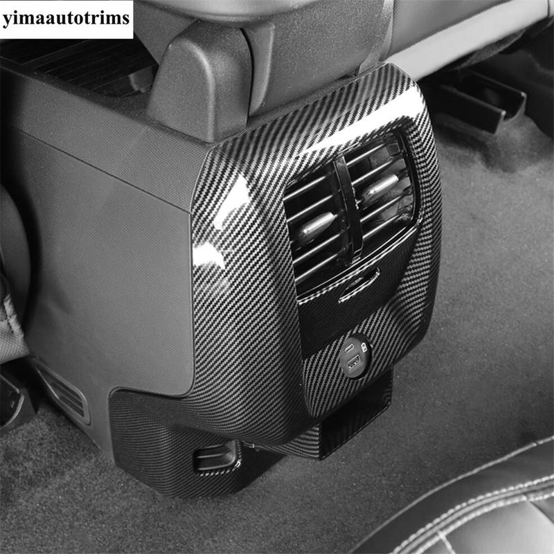 For Ford Mustang Mach E - Carbon Fiber Door Glass Window Lift Switch Panel Rear Seat Air AC Vent Cover Trim Accessories