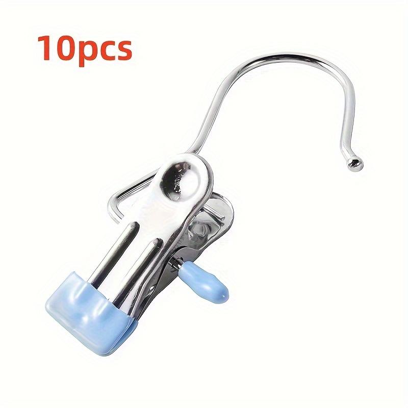 Упаковка из 10 металлических зажимов для одежды с вращающимися крючками, зажимы для белья из нержавеющей стали, компактная вешалка для хранения джинсов и одежды